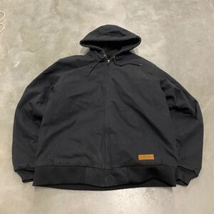 LINCOLN OUTFITTERS XL TALL Black Cotton Hooded Work Jacket Men